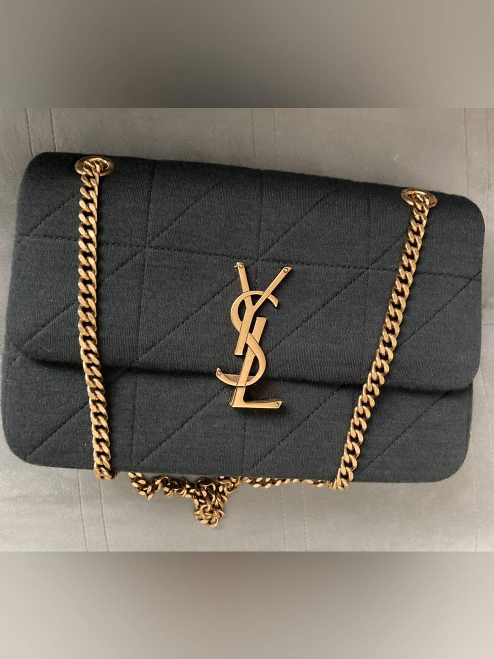 Saint Laurent Quilted Shoulder Bag in dark grey with Gold Hardware - Picture 13 of 13